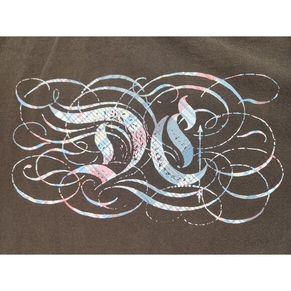 Sz L Y2K DC Shoes Co Tshirt Brown Logo Short Sleeve Skate Tee Size Large Vtg - Picture 8 of 11